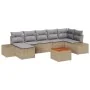 Conjunto de Sofá de Jardín Juego de 8 Beige y gris Ratán y tela | Foro24.es | Tu tienda online para hogar, jardín y más Foro24.es