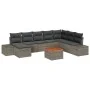 Juego de Sofás de Jardín de 9 Piezas con Cojines Gris Poliratán Acacia by , Outdoor sofas - Ref: Foro24-3347993, Price: 538,6...