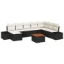 Conjunto de Sofá de Jardín de 9 Piezas con Cojines Negro Poliratán Acacia by , Outdoor sofas - Ref: Foro24-3347992, Price: 52...