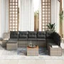 Juego de Sofás de Jardín de 9 Piezas con Cojines Gris Poliratán Acacia by , Outdoor sofas - Ref: Foro24-3347993, Price: 538,6...