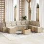 Conjunto de Sofás de Jardín de 9 Piezas con Cojines Beige Poliratán Acacia von , Outdoor-Sofas - Ref: Foro24-3347995, Preis: ...