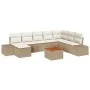 Conjunto de Sofás de Jardín de 9 Piezas con Cojines Beige Poliratán Acacia von , Outdoor-Sofas - Ref: Foro24-3347995, Preis: ...