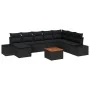 Juego de Sofá de Jardín de 9 Piezas con Cojines Negro Poliratán Acacia by , Outdoor sofas - Ref: Foro24-3347996, Price: 561,8...