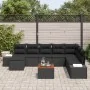 Juego de Sofá de Jardín de 9 Piezas con Cojines Negro Poliratán Acacia by , Outdoor sofas - Ref: Foro24-3347996, Price: 561,8...
