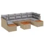 Conjunto de Sofá de Jardín de 8 Piezas con Cojines Beige Poliratán Acacia | Foro24.es | Tu tienda online para hogar, jardín y más Foro24.es