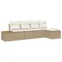 Juego de Sofá de Jardín de 5 Piezas con Cojines Beige Ratán Sintético Acacia | Foro24.es | Tu tienda online para hogar, jardín y más Foro24.es