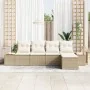 Juego de Sofá de Jardín de 5 Piezas con Cojines Beige Ratán Sintético Acacia | Foro24.es | Tu tienda online para hogar, jardín y más Foro24.es