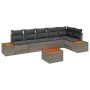 Conjunto de Sofá de Jardín de 7 Piezas con Cojines Gris Poliratán Acacia de , Sofás de exterior - Ref: Foro24-3348100, Precio...