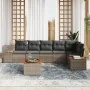 Conjunto de Sofá de Jardín de 7 Piezas con Cojines Gris Poliratán Acacia de , Sofás de exterior - Ref: Foro24-3348100, Precio...