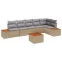 Conjunto de Sofá de Jardín de 7 Piezas con Cojines Beige Poliratán Acacia | Foro24.es | Tu tienda online para hogar, jardín y más Foro24.es