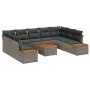 Sofá de Jardín de 10 Piezas con Cojines Gris de Rattan Sintético by , Outdoor sofas - Ref: Foro24-3348170, Price: 632,15 €, D...