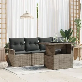 Conjunto de Sofá de Jardín Conjunto de 4 Gris