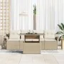 Conjunto de Sofás de Jardín de 5 Piezas con Cojines Beige de Poliratán by , Outdoor sofas - Ref: Foro24-3348187, Price: 384,8...