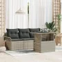 Conjunto de Sofá de Jardín de 5 Piezas con Cojines Gris Claro Ratan Polimérico | Foro24.es | Tu tienda online para hogar, jardín y más Foro24.es