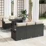 Conjunto de Sofás de Jardín de 6 Piezas con Cojines Ratán Poliéster Negro | Foro24.es | Tu tienda online para hogar, jardín y más Foro24.es