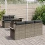 Conjunto de Sofás de Jardín de 6 Piezas con Cojines Gris de Poliratán | Foro24.es | Tu tienda online para hogar, jardín y más Foro24.es