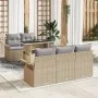 Juego de Sofá de 6 Piezas para Jardín con Cojines Beige Poliratán de , Sofás de exterior - Ref: Foro24-3348196, Precio: 498,4...