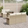 Juego de Sofá de Jardín de 6 Piezas con Cojines Beige Polirratán by , Outdoor sofas - Ref: Foro24-3348197, Price: 506,52 €, D...