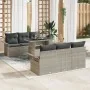 Juego de Sofá de Jardín de 7 Piezas con Cojines Gris Claro de Ratán Poliéster | Foro24.es | Tu tienda online para hogar, jardín y más Foro24.es