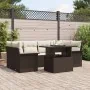Conjunto de Sofá de Jardín de 7 Piezas con Cojines Marrón Poliratán | Foro24.es | Tu tienda online para hogar, jardín y más Foro24.es