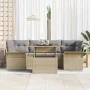 Juego de Sofá de Jardín de 7 Piezas con Cojines Beige Ratán Sintético | Foro24.es | Tu tienda online para hogar, jardín y más Foro24.es