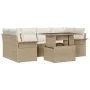 Conjunto de Sofá de Jardín de 7 Piezas con Cojines Ratán Poly Beige by , Outdoor sofas - Ref: Foro24-3348217, Price: 543,67 €...