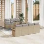 Conjunto de Sofá de Jardín de 8 Piezas con Cojines Beige de Poli Ratán | Foro24.es | Tu tienda online para hogar, jardín y más Foro24.es