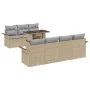 Conjunto de Sofá de Jardín de 8 Piezas con Cojines Beige de Poli Ratán | Foro24.es | Tu tienda online para hogar, jardín y más Foro24.es