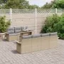 Conjunto de Sofá de Jardín de 8 Piezas con Cojines Beige de Poli Ratán | Foro24.es | Tu tienda online para hogar, jardín y más Foro24.es