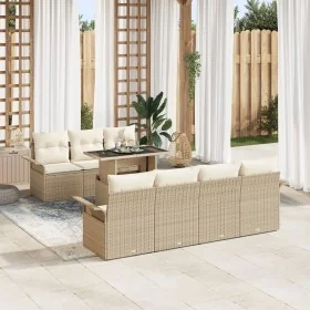 Juego de Sofá de Jardín de 8 Piezas con Cojines Beige Ratán Poliéster by , Outdoor sofas - Ref: Foro24-3348227, Price: 614,40...