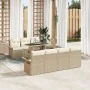 Juego de Sofá de Jardín de 8 Piezas con Cojines Beige Ratán Poliéster by , Outdoor sofas - Ref: Foro24-3348227, Price: 614,40...