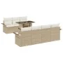 Juego de Sofá de Jardín de 8 Piezas con Cojines Beige Ratán Poliéster by , Outdoor sofas - Ref: Foro24-3348227, Price: 614,40...