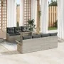 Conjunto de Sofás de Jardín de 8 Piezas con Cojines Ratán Poliéster Gris Claro | Foro24.es | Tu tienda online para hogar, jardín y más Foro24.es