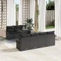 Set de Sofá de Jardín de 8 Piezas con Cojines Negros de Poliratán | Foro24.es | Tu tienda online para hogar, jardín y más Foro24.es