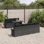Set de Sofá de Jardín de 8 Piezas con Cojines Negros de Poliratán | Foro24.es | Tu tienda online para hogar, jardín y más Foro24.es
