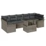 Juego de sofá de jardín de 8 piezas con cojines Gris Ratán de Polipropileno von , Outdoor-Sofas - Ref: Foro24-3348235, Preis:...