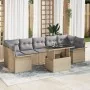 Juego de Sofá de Jardín de 8 Piezas con Cojines Beige de Ratán | Foro24.es | Tu tienda online para hogar, jardín y más Foro24.es