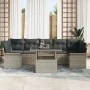 Juego de Sofás de Jardín de 8 Piezas con Cojines Ratán Poliéster Gris Claro | Foro24.es | Tu tienda online para hogar, jardín y más Foro24.es