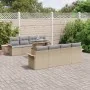 Juego de Sofá de Jardín de 9 Piezas con Cojines Beige Rattan Poliéster | Foro24.es | Tu tienda online para hogar, jardín y más Foro24.es