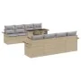 Juego de Sofá de Jardín de 9 Piezas con Cojines Beige Rattan Poliéster | Foro24.es | Tu tienda online para hogar, jardín y más Foro24.es