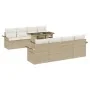 Juego de Sofá de Jardín de 9 Piezas con Cojines Beige Polirratán von , Outdoor-Sofas - Ref: Foro24-3348247, Preis: 677,24 €, ...