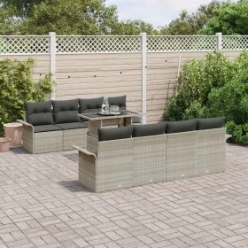 Conjunto de Sofás de Jardín de 9 Piezas con