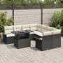 Conjunto de Sofá de Jardín de 9 Piezas con Cojines de Poliratán Negro | Foro24.es | Tu tienda online para hogar, jardín y más Foro24.es