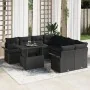 Conjunto de Sofá de Jardín de 9 Piezas con Cojines Negro Poliratán | Foro24.es | Tu tienda online para hogar, jardín y más Foro24.es