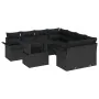 Conjunto de Sofá de Jardín de 9 Piezas con Cojines Negro Poliratán | Foro24.es | Tu tienda online para hogar, jardín y más Foro24.es
