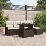 Conjunto de Sofá de Jardín de 6 Piezas con Cojines Marrón de Polirratán by , Outdoor sofas - Ref: Foro24-3348264, Price: 437,...