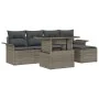 Conjunto de Sofás de Jardín de 6 Piezas con Cojines Gris Ratán Sintético by , Outdoor sofas - Ref: Foro24-3348265, Price: 396...