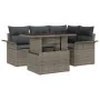 Conjunto de Sofá de Jardín de 5 Piezas con Cojines Grises de Ratán Poliéster von , Outdoor-Sofas - Ref: Foro24-3348275, Preis...