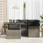 Conjunto de Sofá de Jardín de 5 Piezas con Cojines Grises de Ratán Poliéster von , Outdoor-Sofas - Ref: Foro24-3348275, Preis...