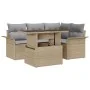 Conjunto de Sofá de Jardín de 5 Piezas con Cojines Beige de Ratán Poliéster | Foro24.es | Tu tienda online para hogar, jardín y más Foro24.es